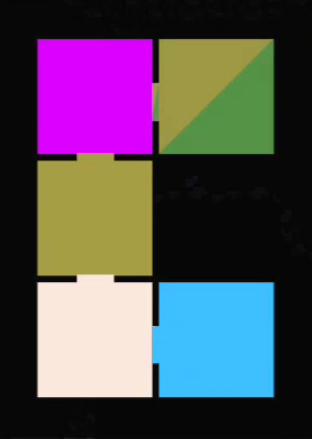 A small 2x3 map in a C shape